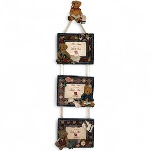 Vintage Cherison Teddy Bear Picture Frame Wall Hanging 3-Frame Vertical Decor